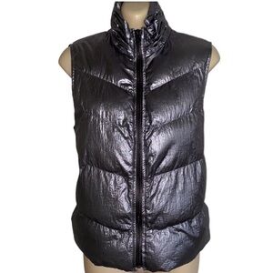Anthropologie Size S Silver Metallic Puffer Vest